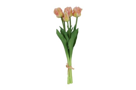 Countryfield Kunstbloem Tulipa boeket 47cm zalm/geel