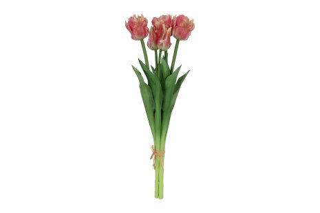 Countryfield Kunstbloem Tulipa boeket 47cm zalm/creme