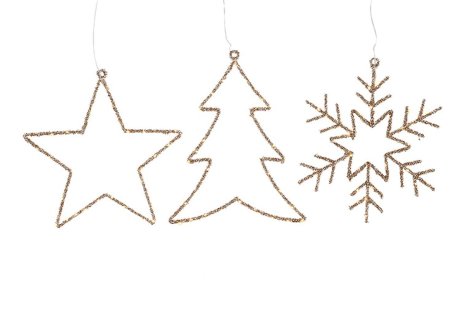 Countryfield LED Boom, Ster, Sneeuwvlok goud 40LED 39x41cm