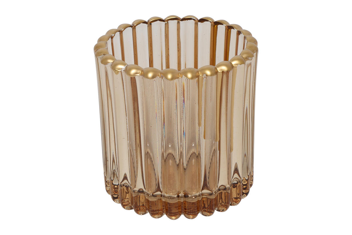 Countryfield Theelichthouder Roffe S bruin 7x7x7,5cm