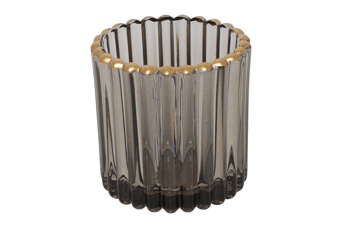 Countryfield Theelichthouder Roffe S grijs 7x7x7,5cm