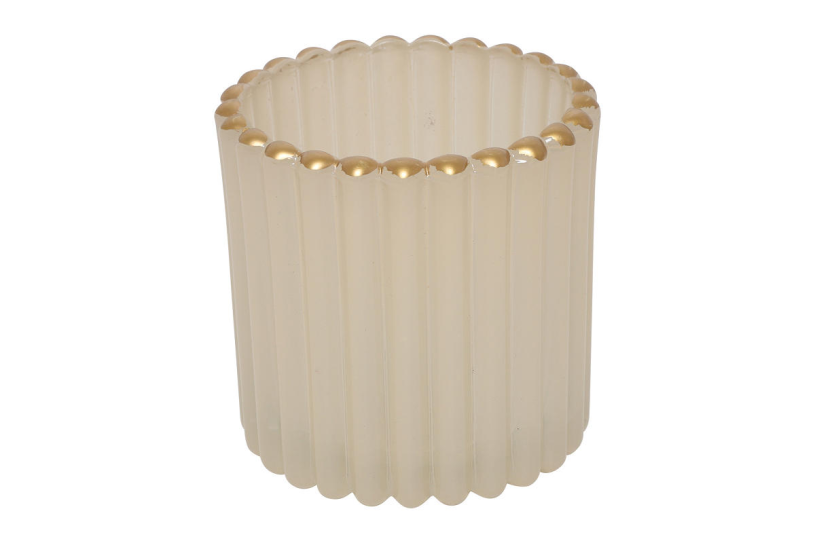 Countryfield Theelichthouder Roffe S crème 7x7x7,5cm