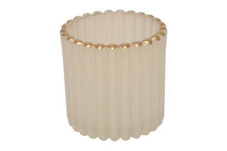 Countryfield Theelichthouder Roffe S crème 7x7x7,5cm