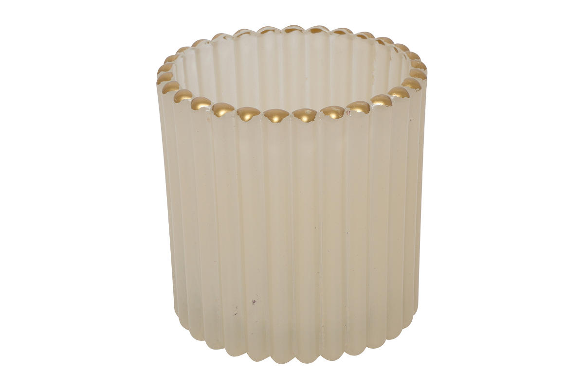 Countryfield Theelichthouder Roffe L crème 8,5x8,5x9cm