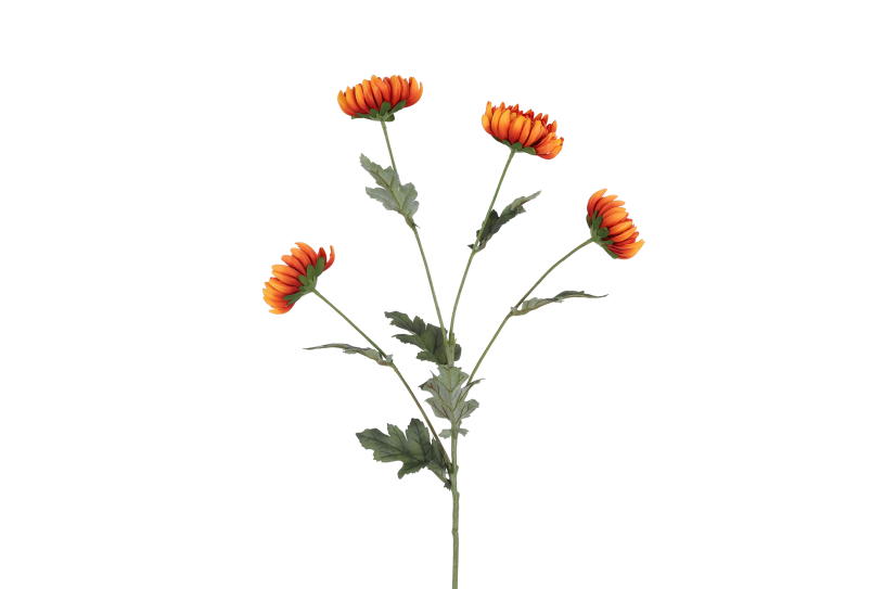 Countryfield Kunstbloem Chrysanthemum x4 oranje 84cm