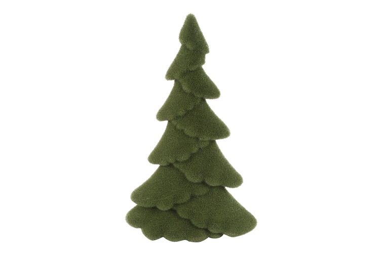 Countryfield Kerstboom ovaal gevlokt Mea S groen 10x10x16cm
