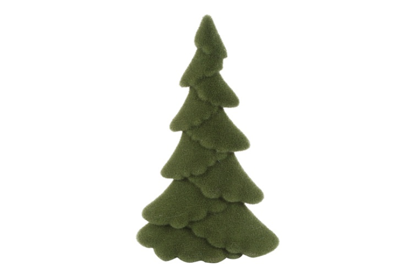 Countryfield Kerstboom ovaal gevlokt Mea S groen 10x10x16cm
