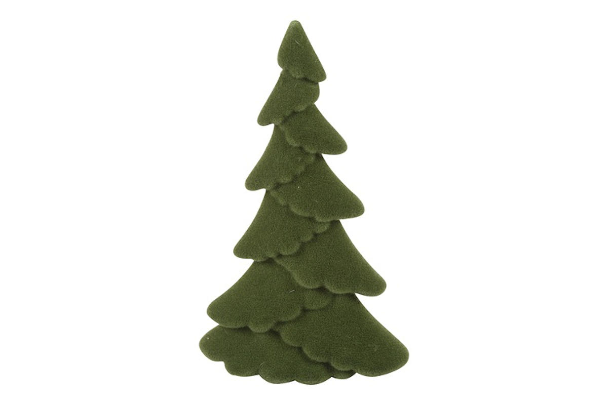 Countryfield Kerstboom ovaal gevlokt Mea M groen 13x13x24cm