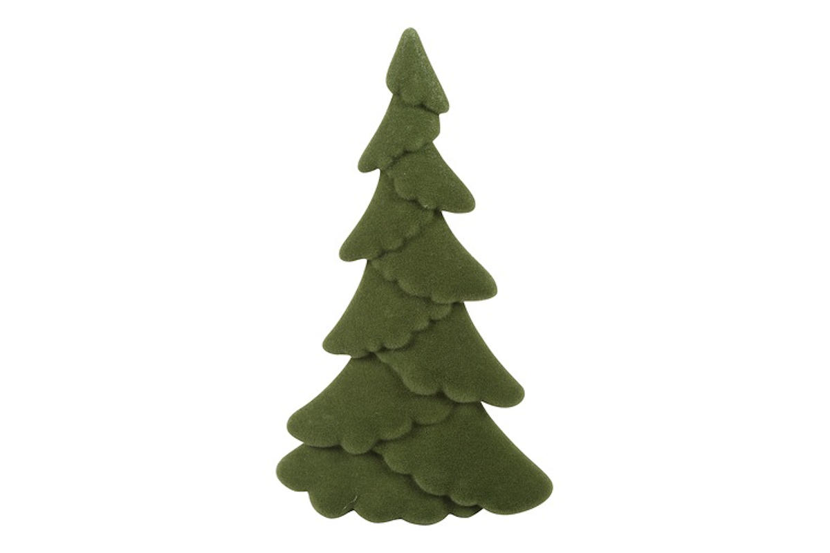 Countryfield Kerstboom ovaal gevlokt Mea L groen 18x18x31cm