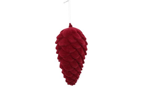 Countryfield Dennenappel Flocked Mea S rood 8x8x20cm