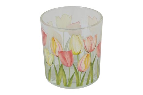 Countryfield Theelichthouder tulpen Lieve helder 7x7x8cm