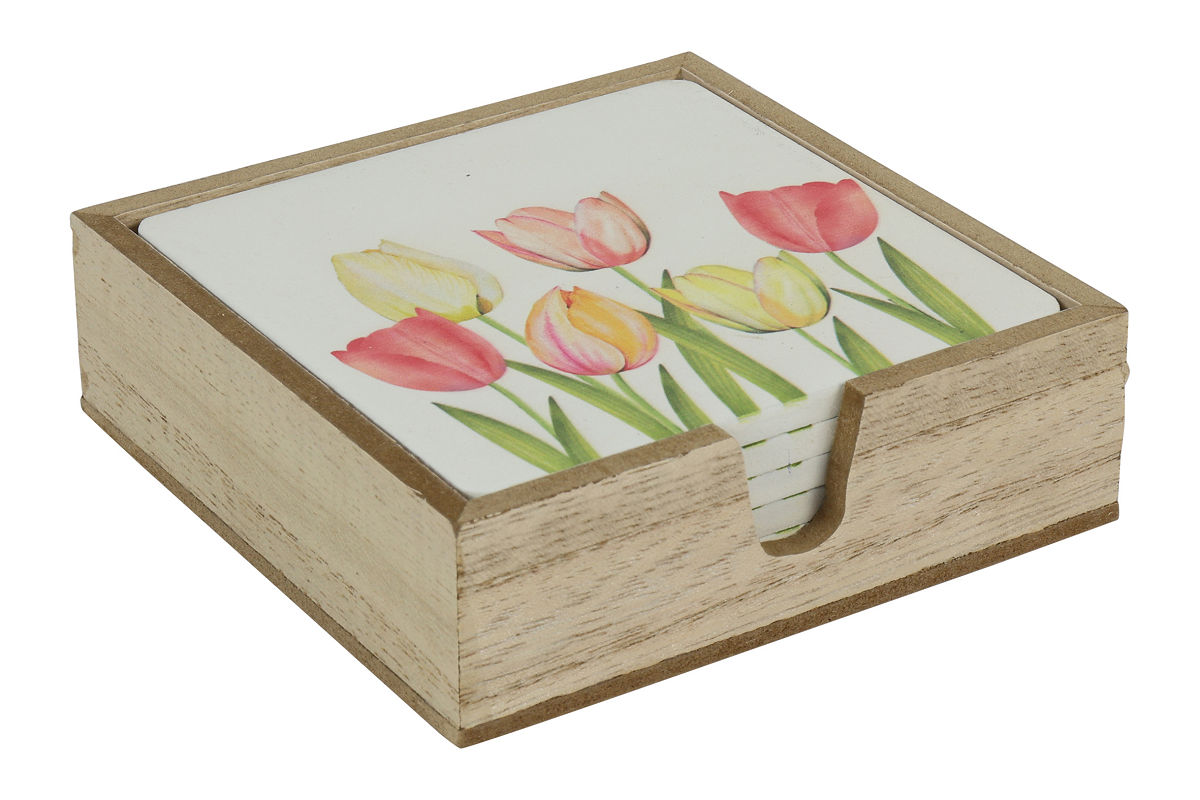 Countryfield Onderzetters ... stuks - tulpen 11x11x3,5cm