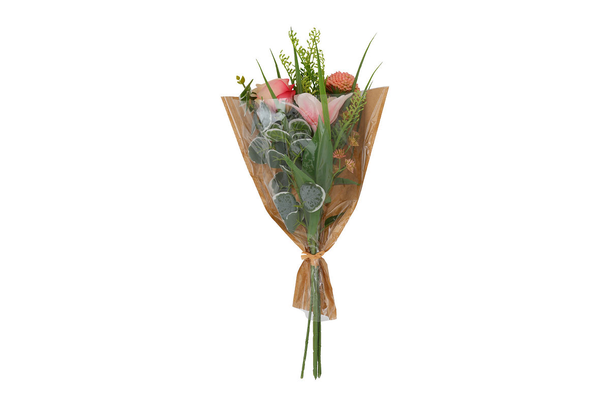 Countryfield Kunstboeket Rosa/Lilium l.roze 15x15x60cm