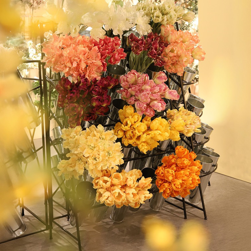 Countryfield Kunstbloemrek 12 bakken zink 60x50x132cm