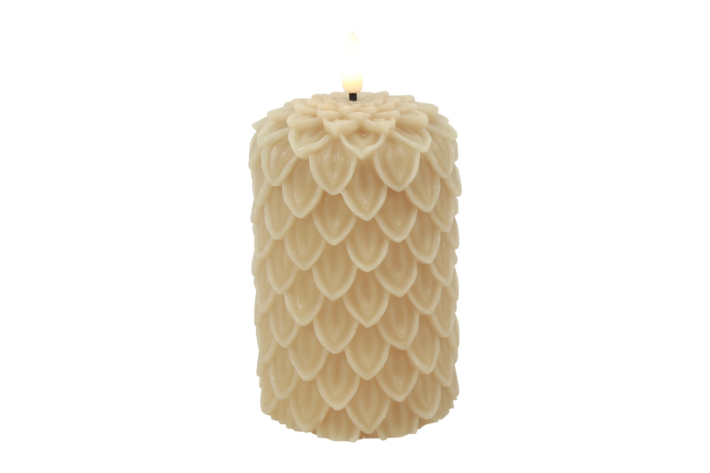 Countryfield Dennen kaars LED M 8,5x8,5x12,5cm - beige