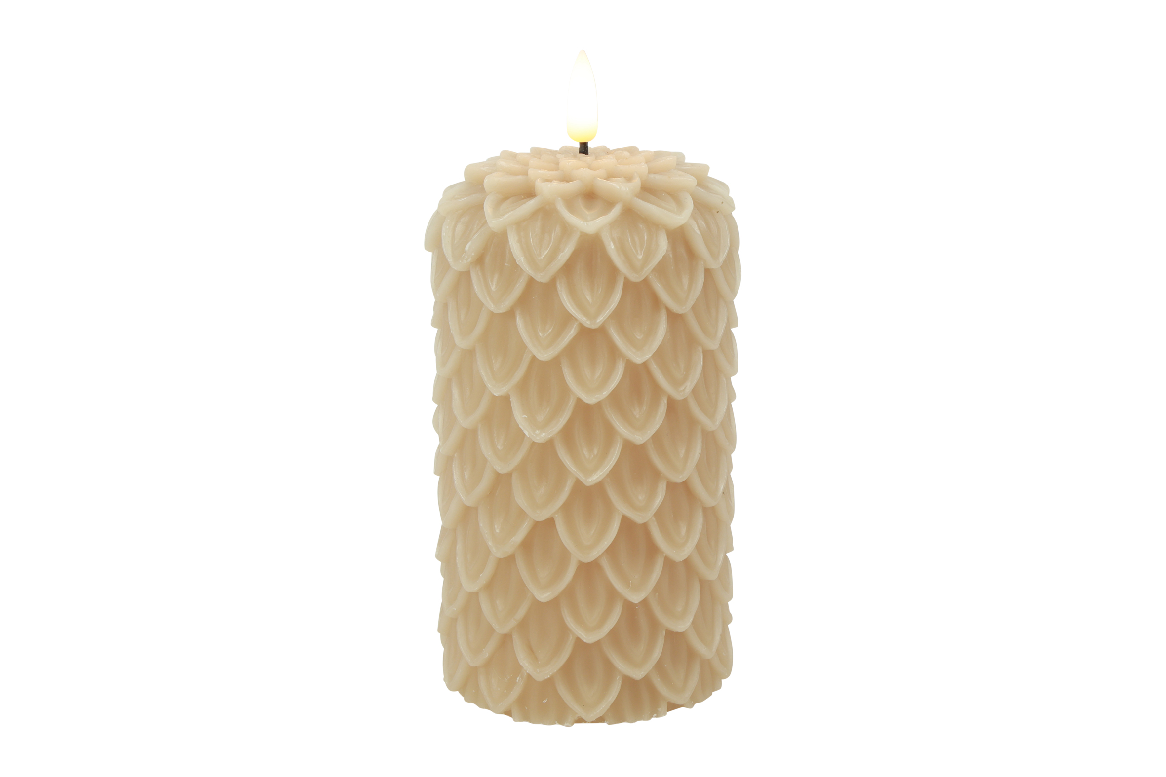 Countryfield Dennen kaars LED L 8,5x8,5x15cm - beige