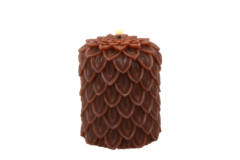 Countryfield Dennen kaars S 8,5x8,5x10cm - bordeaux
