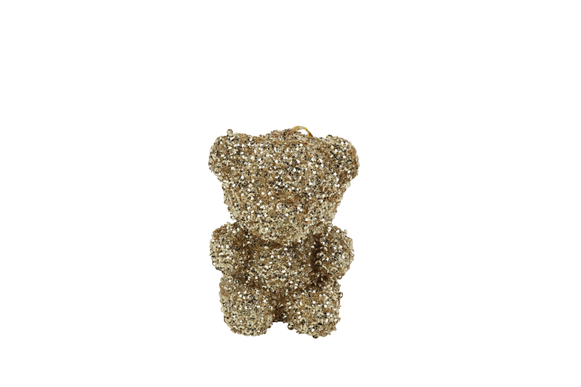 Countryfield Beer zittend Glitter S 8x6x5cm - champagne