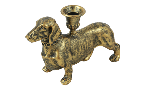 Countryfield Kandelaar teckel Miki 19,5x7x12,5cm - goud