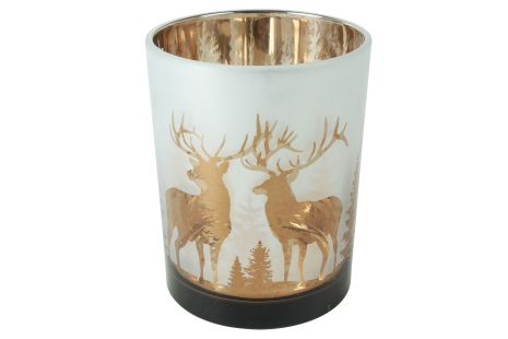 Countryfield Theelichthouder Pines L 10x10x12,5cm - goud