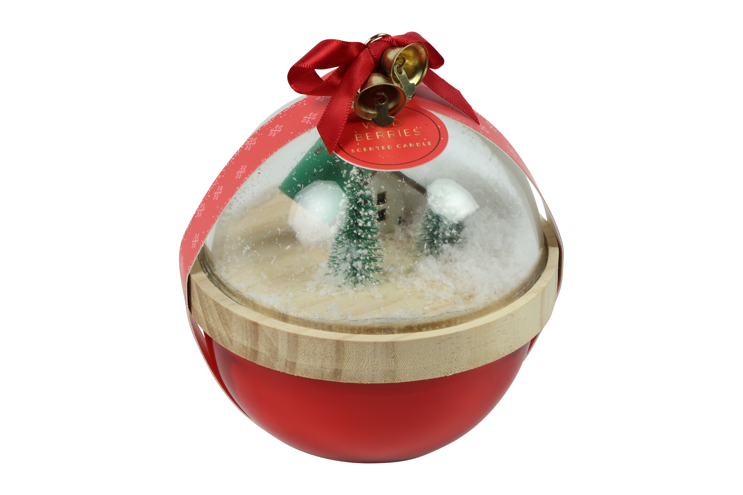 Countryfield Kaars Kerstbal Heine 11x11x12cm - rood