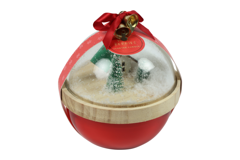 Countryfield Kaars Kerstbal Heine 11x11x12cm - rood