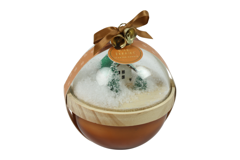 Countryfield Kaars Kerstbal Heine 11x11x12cm - bruin