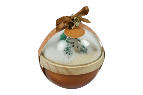 Countryfield Kaars Kerstbal Heine 11x11x12cm - bruin