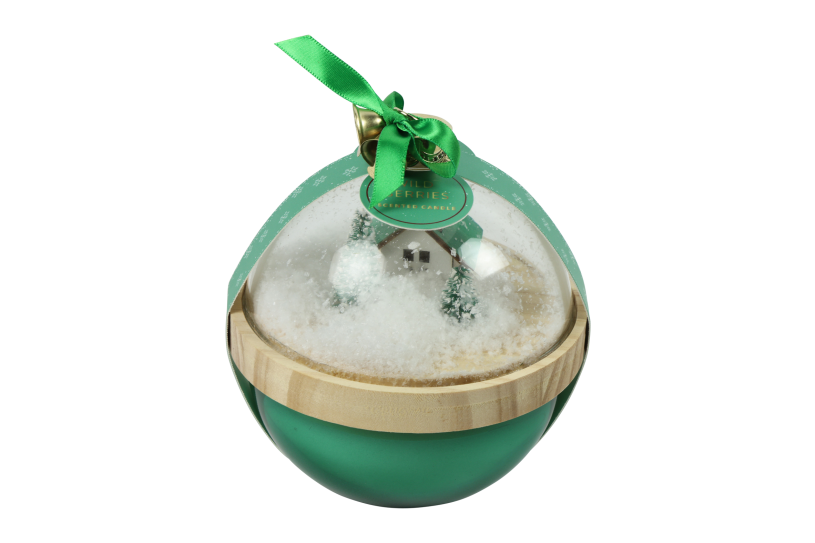 Countryfield Kaars Kerstbal Heine 11x11x12cm - groen