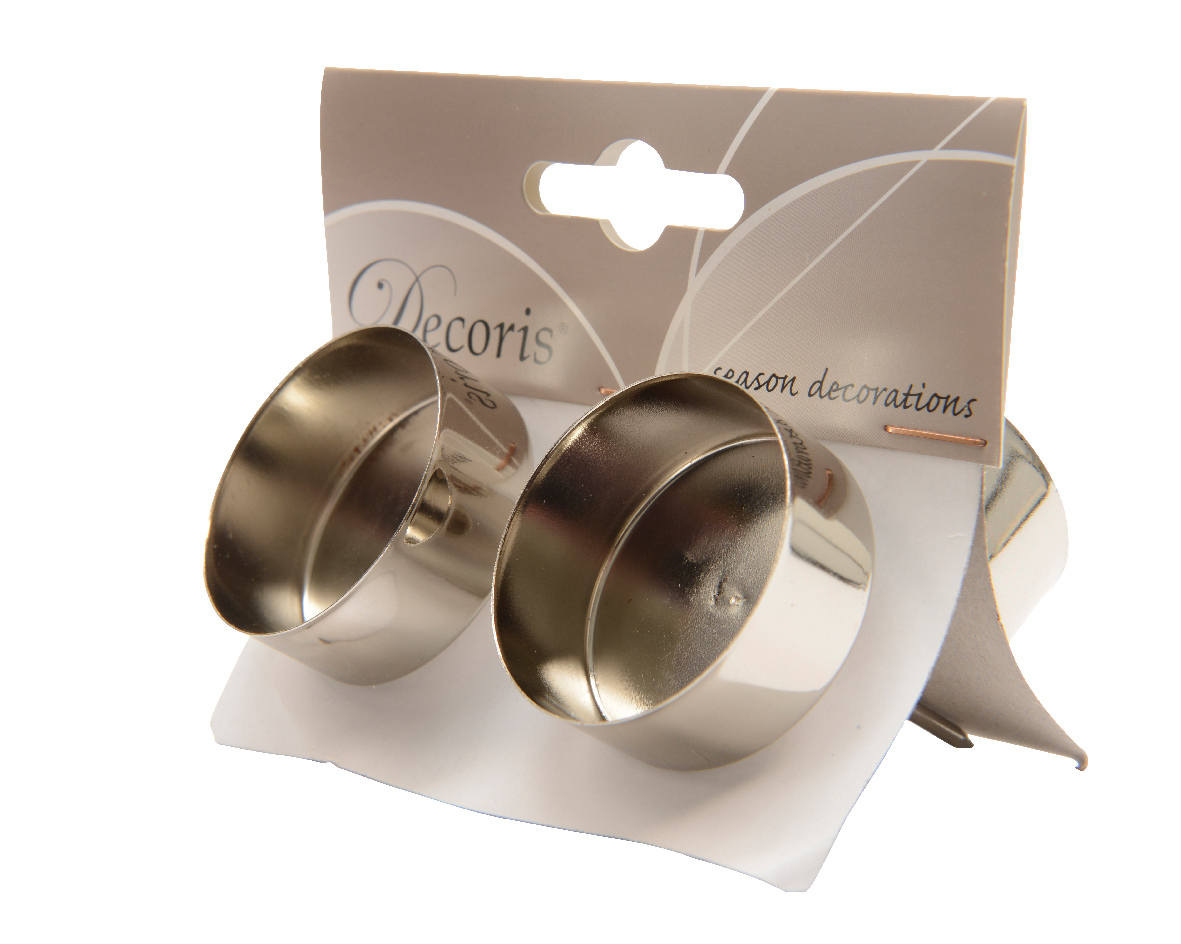 Theelichthouder 4.20cmx7.50cm 4 stuks - Zilver