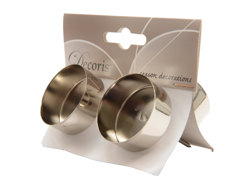 Theelichthouder 4.20cmx7.50cm 4 stuks - Zilver