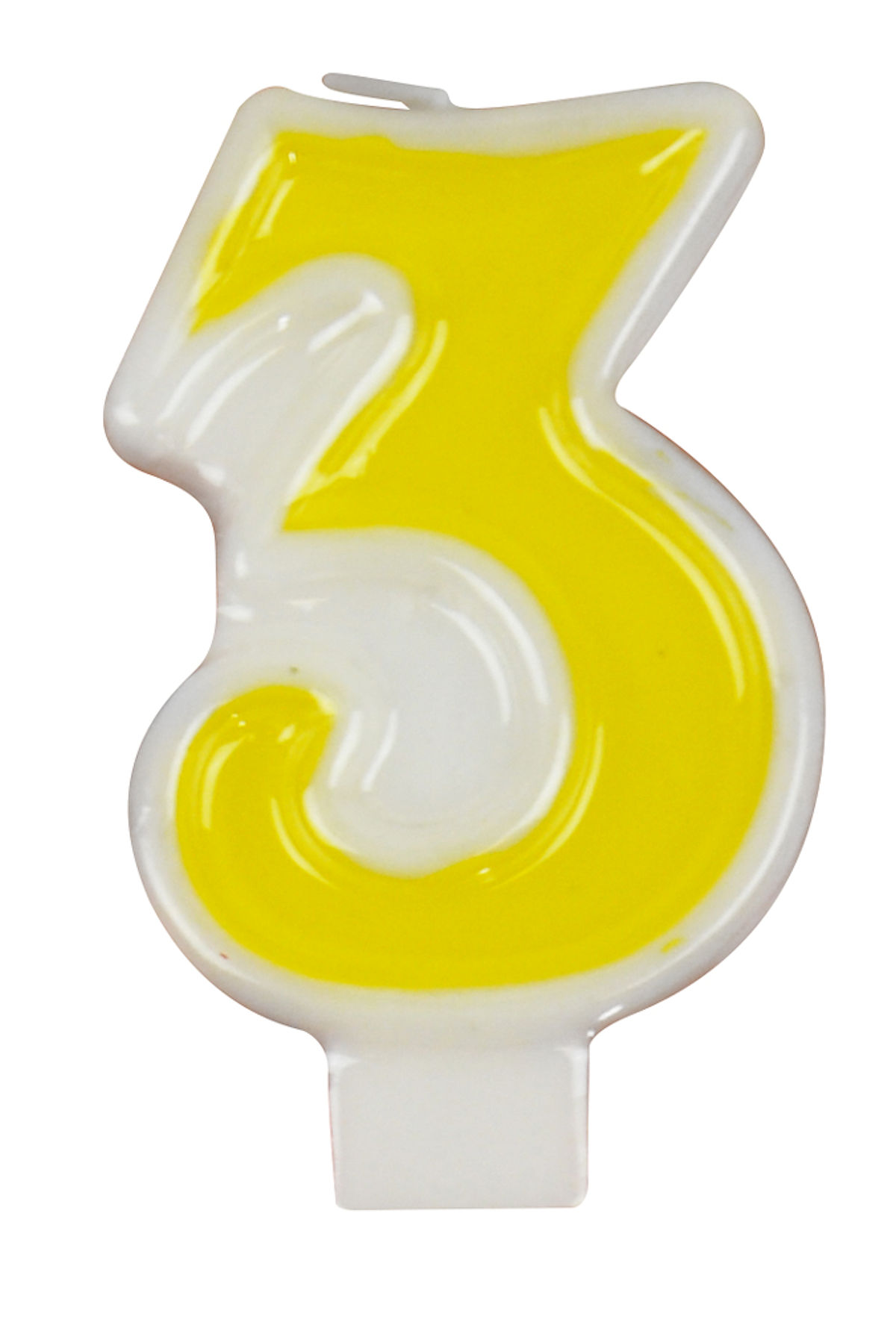 Nummerkaars Feest 7cm assorti - cijfer 3