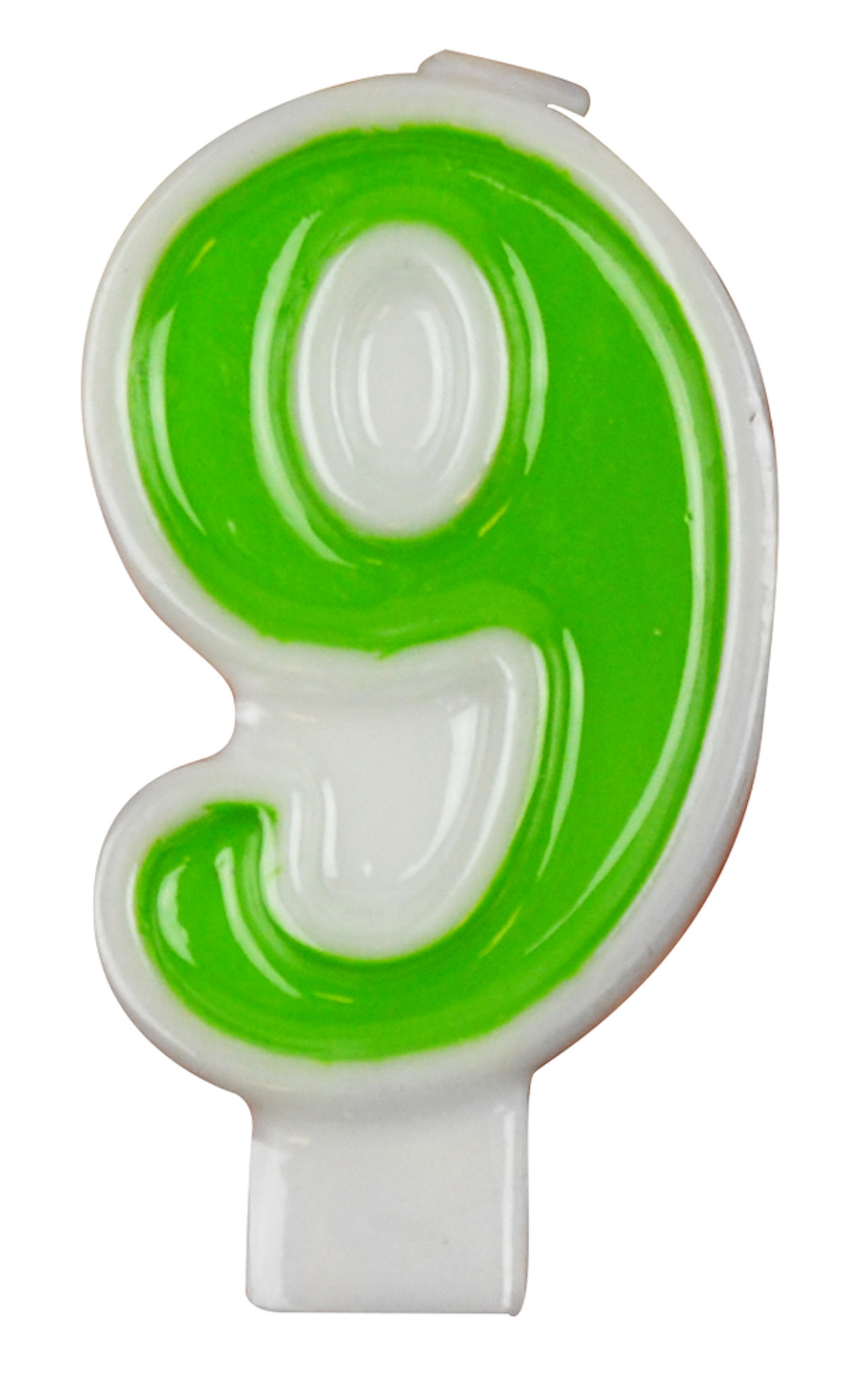 Nummerkaars Feest 7cm assorti - cijfer 9