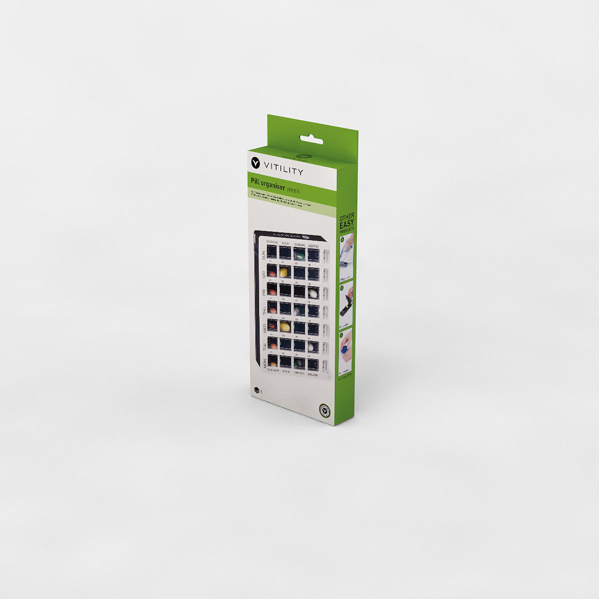 Vitility Medicijncassette - week 15,6 x 11,5 x 2,6 cm
