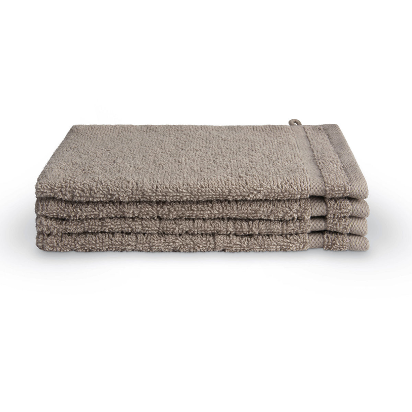BYRKLUND Bath Basics Washand 16x21cm - Taupe - 4 stuks