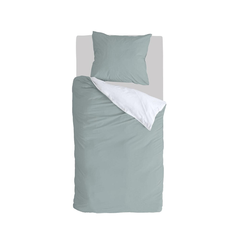 Byrklund Dekbedovertrek Side Way 140x220cm - Jade / Wit