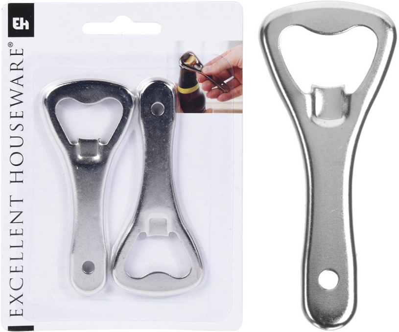 EH Flesopener metaal 9cm 2-delig