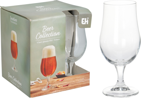 Bierglas met voet set 4 stuks 37cl