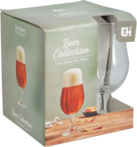 Bierglas met voet set 4 stuks 37cl