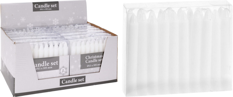 Kerstboomkaarsjes 20 stuks - Wit