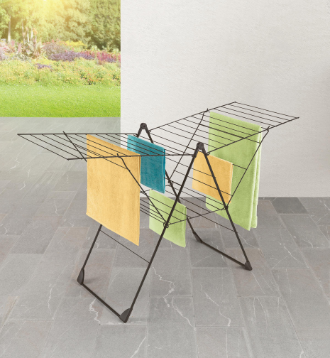 Metaltex droogrek - Vento 30m zwart