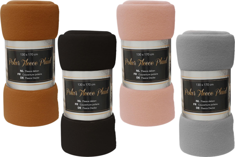 DH Polar fleece dekens 4 kleuren 130x170cm