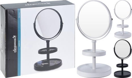 Eleganza Spiegel etagere metaal 25x15cm 2 assorti kleur