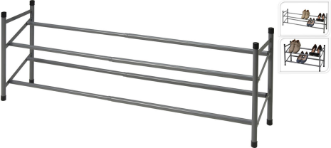 Schoenenrek 2 laags RVS uitschuibaar 61,5-115cm