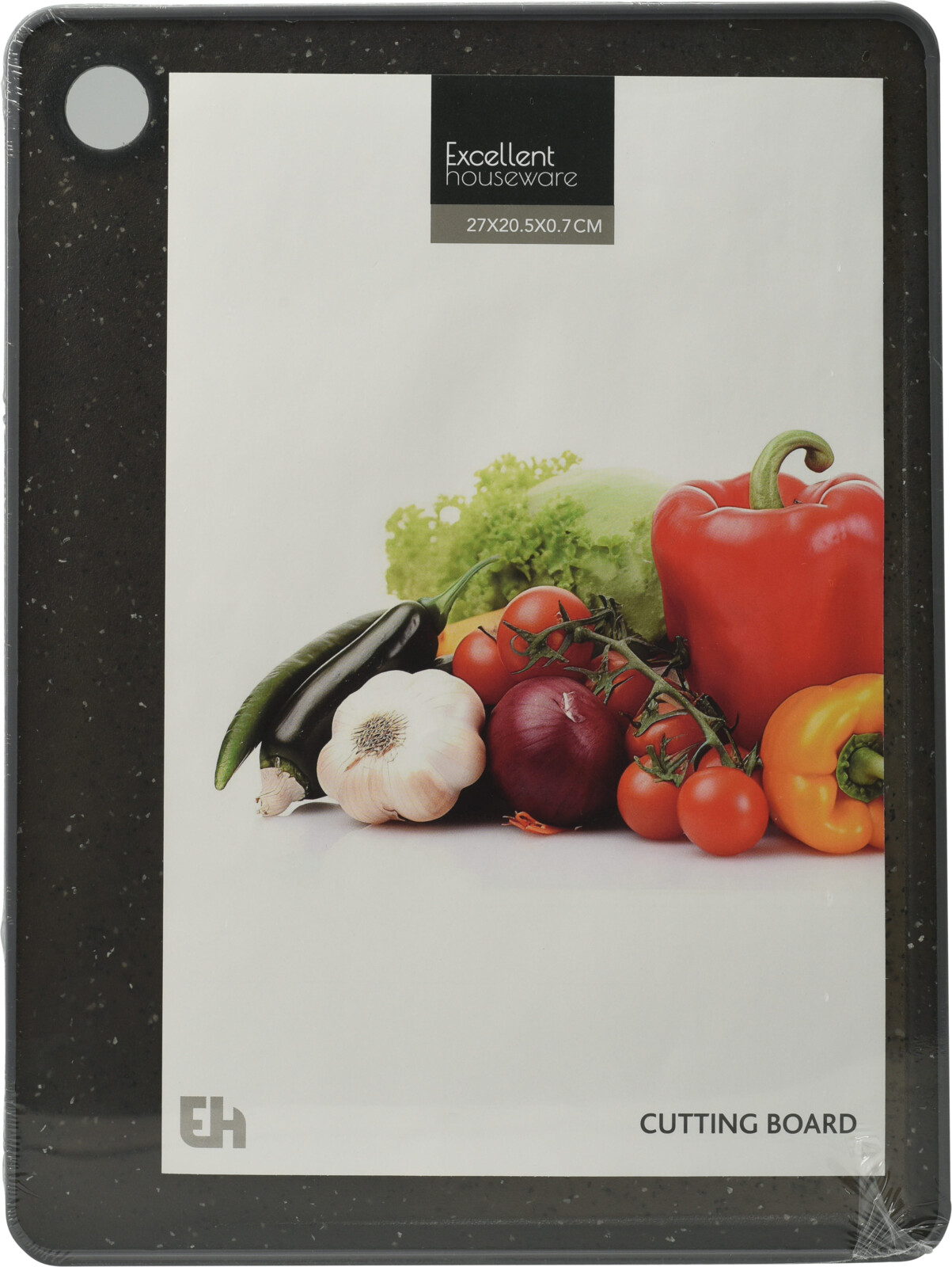 Snijplank kunststof 27x20cm - graniet zwart