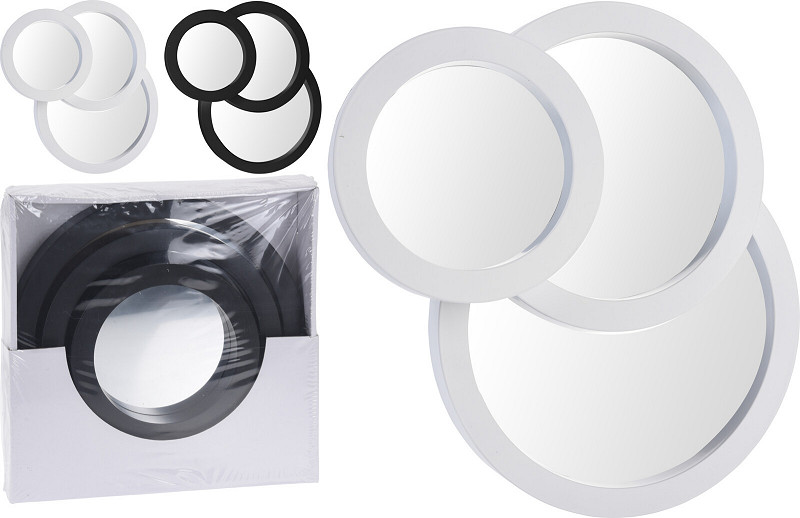 Spiegel set rond 3-delig 2 assorti kleur