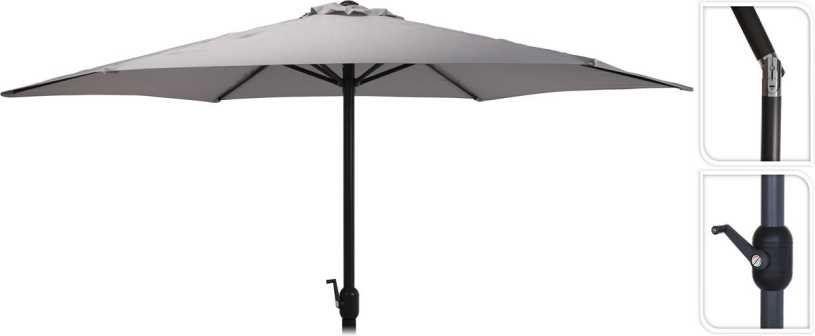 Parasol dia 2,7meter Grijs Draaimeganisme Buisdikte 38mm