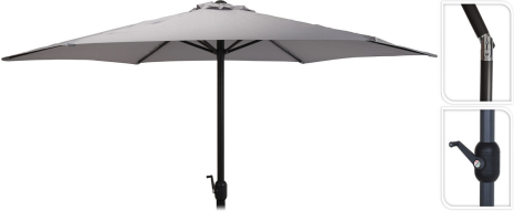 Parasol dia 2,7meter Grijs Draaimeganisme Buisdikte 38mm