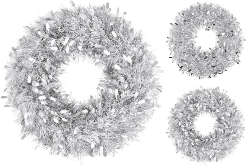 Krans Lametta 50cm - Zilver