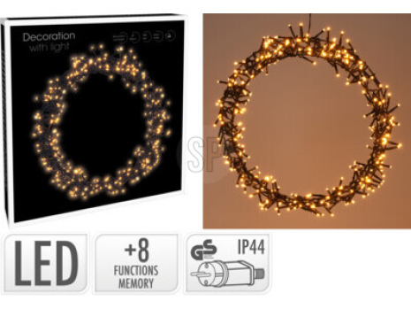 Verlichting 300LED Krans 38cm - Warm Wit